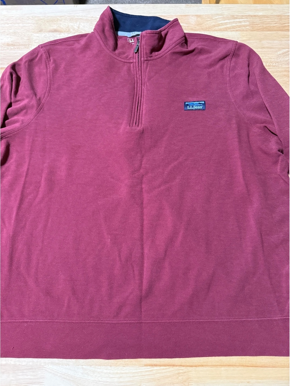 L.L.Bean Men’s XXL Regular Burgundy Quarter Zip Pullover Traditional Fit